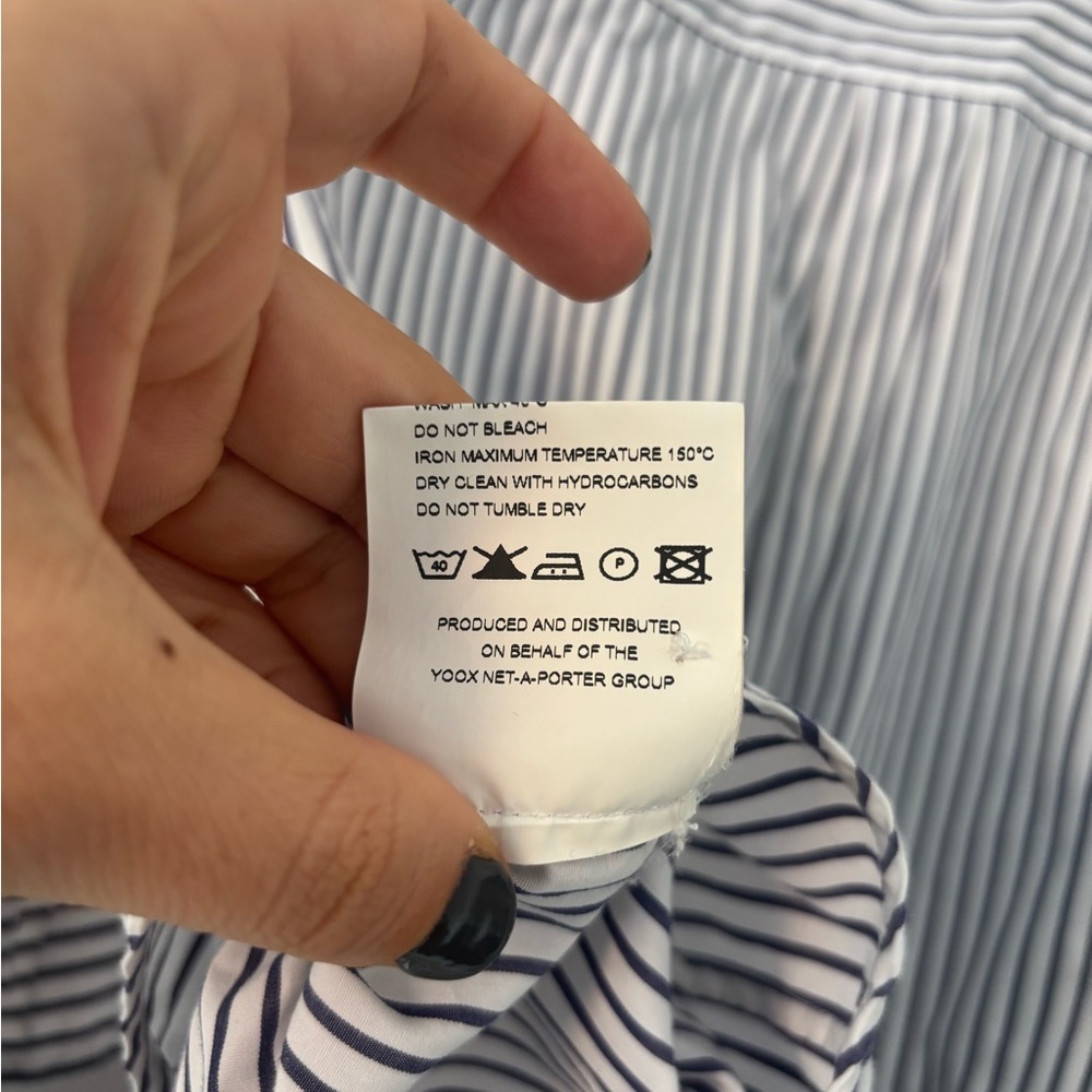 Striped Button Down Shirt with Ruffle Sleeves - Picture 11 of 11